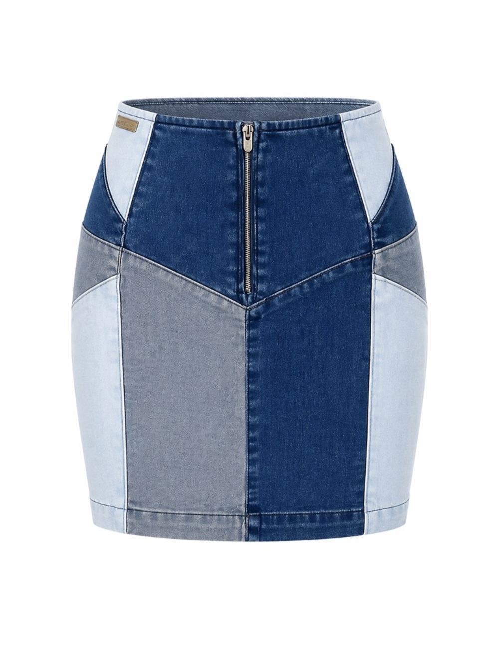 Guess Colorblock Patchwork Denim Mini Skirt, Y2K, Xs-S